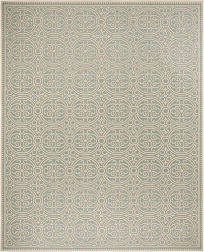 Vista 23 de SAFAVIEH Alfombra lavable para exteriores Linden Collection - 4 x 6 pies, aguamarina y crema, no desprende pelusa y fácil de limpiar, ideal