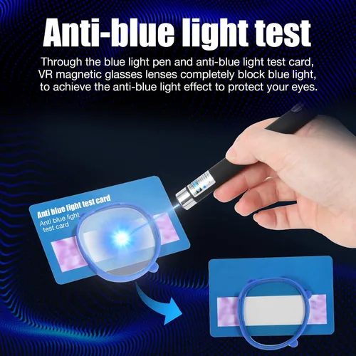 Vista 3 de OOAVR Anti-Blue Light Glasses for Oculus Quest 2Accessories with Magnetic Alloy Frame and Blue Light-Blocking LensesSupport The Replacement of