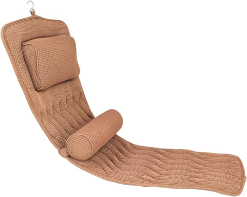 Vista 9 de AEROiVi Almohada de baño de cuerpo completo con rollo lumbar ajustable Almohada de tina con 14 ventosas Malla de aire 3D para adaptarse a cualquier