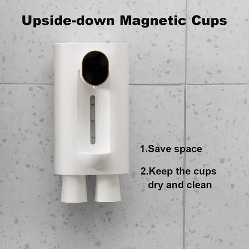 Vista 3 de Dispensador automático de enjuague bucal, dispensador de enjuague bucal automático de 18 oz para baño, 3 niveles de dispensación (10ml/20ml/30ml)