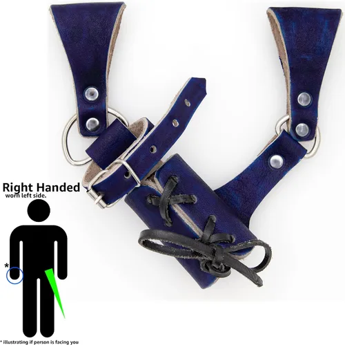 Vista 90 de Armory Replicas™ - Rana espada de cuero hecha a mano – Disfraz medieval LARP hebilla ajustable y cinturón de arma con cable soporte