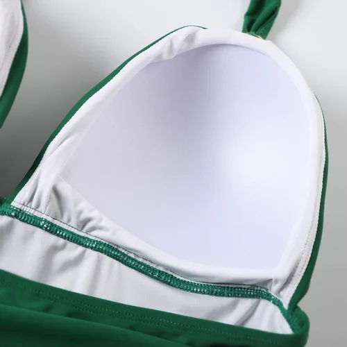 Vista 32 de RXRXCOCO - Traje de baño fruncido de una pieza, con cuello en V, para mujer, con control de abdomen y cuello halter