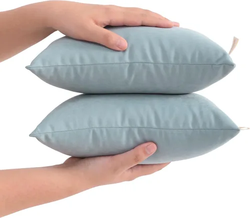 Vista 10 de FLXXIE Tiny Pillows, microfibra alternativa de plumón 11 x 7 pulgadas, gris Gris Oscuro