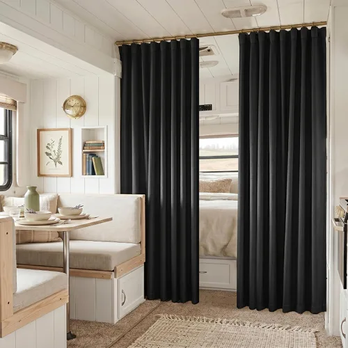 Vista 85 de SHINELAND Cortinas opacas cortas para ventanas de dormitorio, cortinas de baño, 45 pulgadas de largo