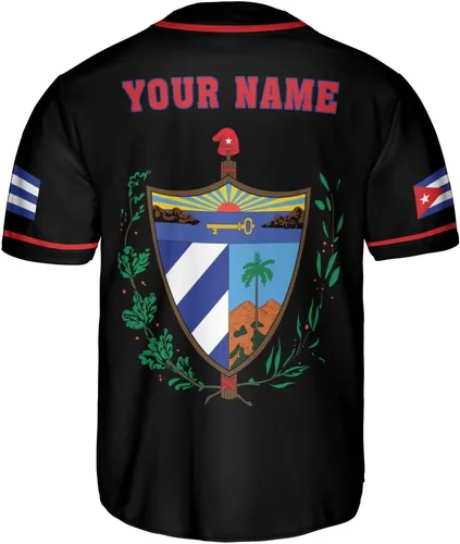 Vista 3 de Podagree - Camiseta de béisbol personalizada de Cuba, camiseta de bandera de Cuba, camiseta cubana para hombres y mujeres, camiseta cubana