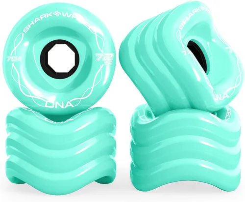 Vista 18 de Ruedas Shark Wheel de 72 mm para longboard de crucero, fórmula DNA, juego de 4 ruedas