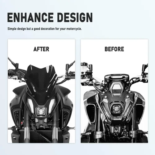 Vista 5 de Parabrisas de motocicleta Pare-Brise Protector con soporte carenado delantero para MT07 FZ07 MT FZ 07 MT-07 MT-07 FZ-07 FZ-07 Accesorios 2021 2022