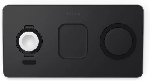 Vista 2 de Satechi Trio - Cargador inalámbrico con almohadilla magnética, certificado Qi, compatible con iPhone 16 Pro Max/16 Pro/16/16 Plus, AirPods Pro/Gen