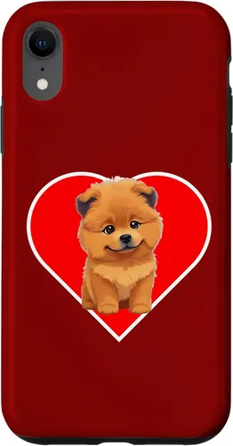 Vista 8 de iPhone 15 Cute Happy Chow Puppy Dog Cartoon Dog to Fall in Love Case