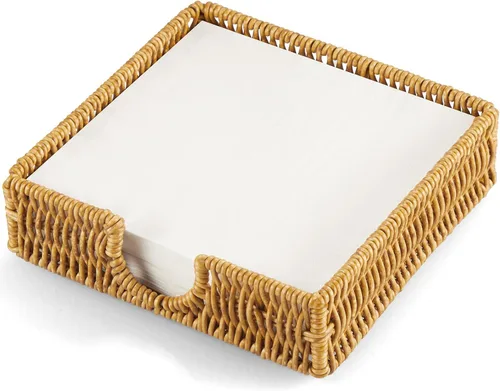 Vista 8 de Servilletero para mesa, servilleteros de cuerda de papel tejida para servilletas de papel, servilleteros de mimbre para mesa de cocina, decoración