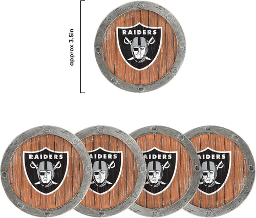 Vista 82 de FOCO NFL Team Logo 5-Pack Barrel Beverage Drink Coaster Set
