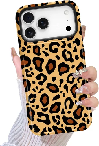 Vista 52 de TEAUGHT Compatible con iPhone 11 Funda con patrón lindo estampado de leopardo negro guepardo + protector de pantalla a prueba de golpes, funda