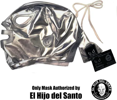 Vista 4 de EL HIJO DEL SANTO Máscara - Máscara Adulto - Del Luchador MexicanoLuchador - Hecho a mano en México - Para disfraz de fiesta - Mascara de Lucha