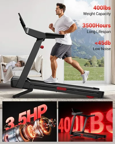 Vista 9 de UMAY Fitness 20% Treadmill with Auto Incline, Running Foldable Treadmills