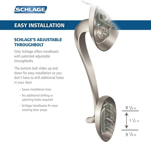 Vista 2 de Schlage FE365PLY619FLALH SCHLAGE FE365-PLY-FLA-LH - Manija electrónica Plymouth para zurdos con palanca Flair