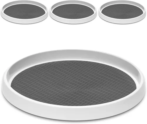 Vista 10 de Paquete de 2 organizadores antideslizantes Lazy Susan de 12 pulgadas, estante giratorio para organización y almacenamiento de despensa, cocina