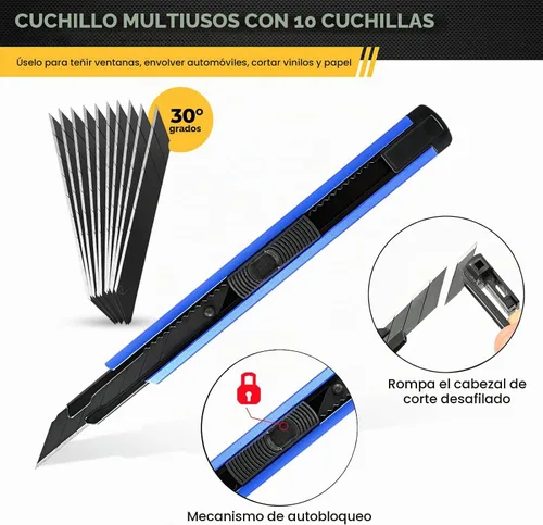 Vista 4 de Gomake Kit de herramientas de envoltura de vinilo, kit de envoltura de Azul