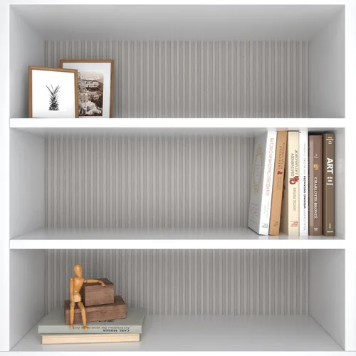 Vista 6 de Papel tapiz de rayas de madera rústica, papel de contacto de madera gris claro para paredes de gabinetes, extraíble, autoadhesivo, impermeable