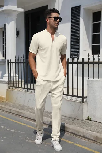Vista 27 de FZNHQL Conjunto deportivo de moda para hombre, 2 piezas, casual, atlético, para correr, manga corta/larga, conjunto para hombre