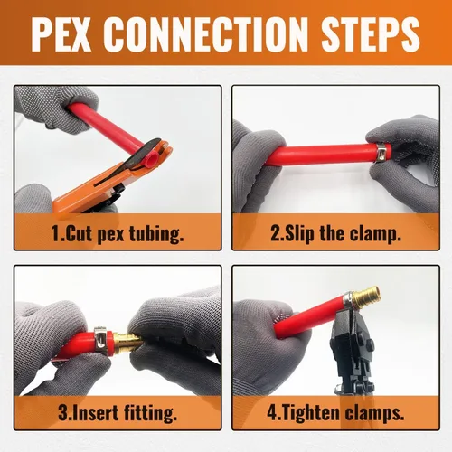Vista 5 de SUNGATOR Paquete de 2 accesorios de engarce de latón con codo giratorio PEX de 1/2 pulgada, accesorios Pex de 1/2 pulgada, adaptador hembra