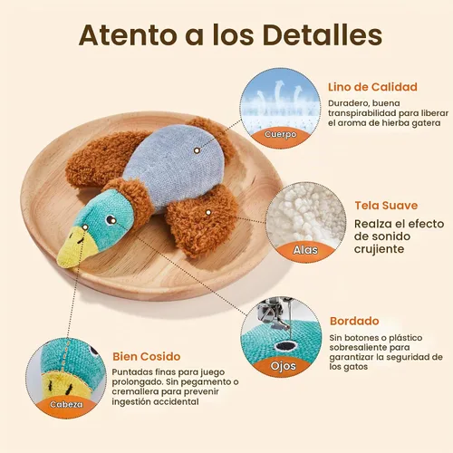 Vista 5 de Potaroma Juguetes para gatos de pájaros, paquete de 2 juguetes suaves