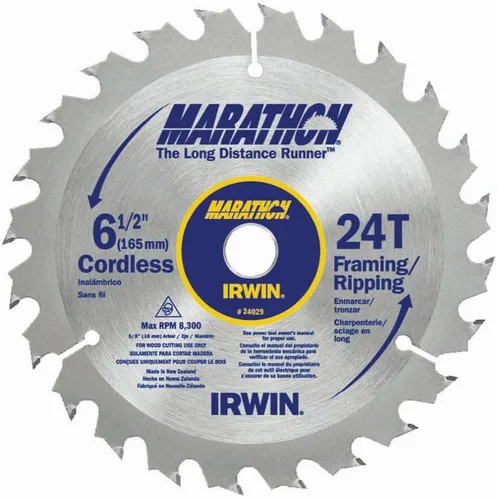 Vista 3 de IRWIN Tools MARATHON - Hoja de sierra circular inalámbrica de carburo, 6 1/2 pulgadas, 18T (24020)