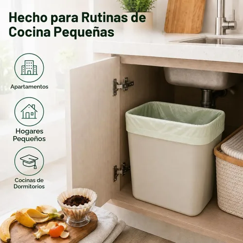 Vista 5 de 30 bolsas de basura compostables de 6 galones para residuos de alimentos