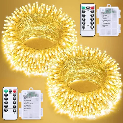 Vista 37 de JMEXSUSS 100 luces LED de Pascua de 33 pies, funciona con pilas, luces pastel para interiores y exteriores, luces coloridas para decoración de casa