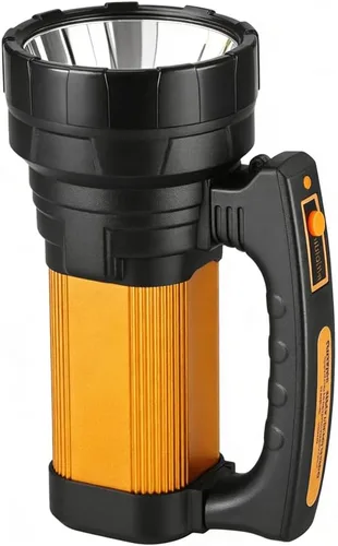 Vista 5 de Linterna recargable de 1200 lm, linterna de mano impermeable IP67 con 3400 mAh, 30 horas de funcionamiento, salida USB, foco LED con correa