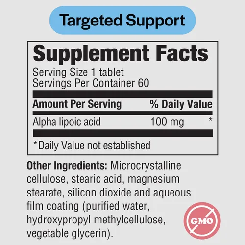 Vista 2 de PureFormulas Ácido alfa lipoico 100 mg ALA Suplemento para apoyo hepático, antioxidantes, nervios y salud cardiovascular Acido Alfa Lipoico 100 mg