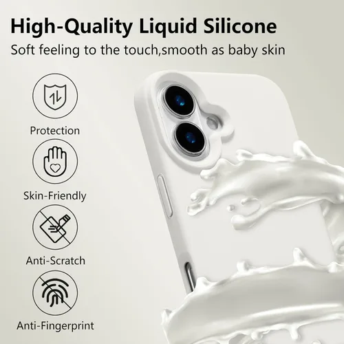 Vista 563 de Funda magnética de silicona para iPhone 13 Pro, color blanco antiguo [Compatible con Magsafe] [Forro de microfibra suave antiarañazos], funda