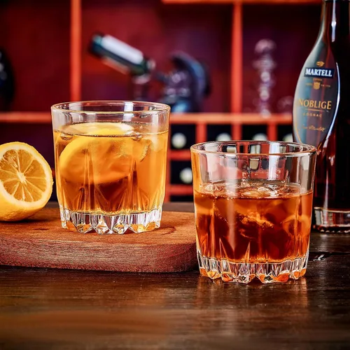 Vista 4 de GLASKEY Juego de 4 Vasos de Whisky, Vaso Old Fashioned de Cristal Sin Plomo, Vasos Tumbler Escoceses para Beber Bourbon, Coñac, Whisky Irlandés