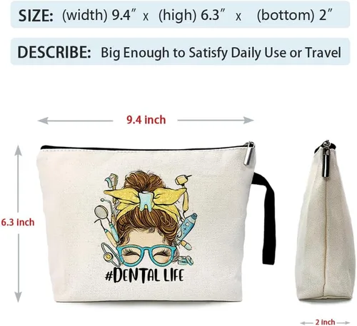 Vista 4 de ZHANTUONE YaYiZhuTi, la bolsa de cosméticos no solo es novedosa y única en diseño, sino que también es segura y práctica con una cremallera de metal