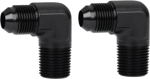 Vista 8 de 3AN macho Flare a 1/4 NPT tubo macho 90 grados codo adaptador unión aluminio negro