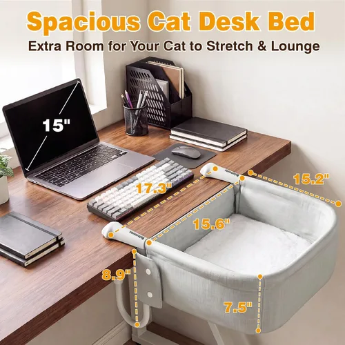 Vista 3 de Cama de escritorio para gatos extra resistente para gatos grandes Blanco