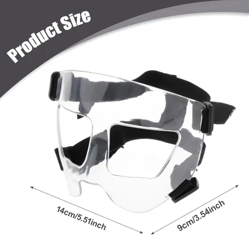 Vista 3 de Protector nasal de baloncesto para niños con correa elástica, protector facial ajustable para nariz rota (5.5 x 3.5 pulgadas) - Escudo