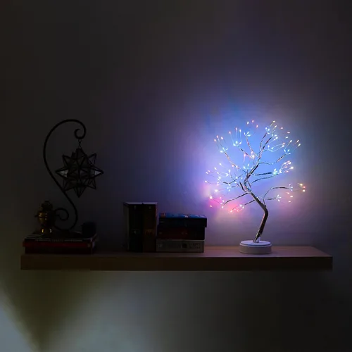 Vista 7 de Lámpara de árbol de hadas centelleante, lámpara de árbol espíritu, lámpara de árbol de bonsái, árbol de luces de hadas, bonita decoración estética
