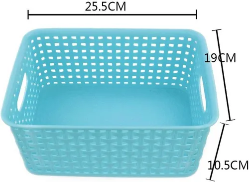 Vista 2 de Cesta de almacenamiento pequeña de colores, cesta de tejido de plástico, juego de 6