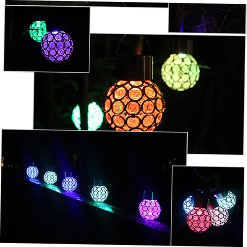 Vista 2 de OSALADI 3 unids patio colgante luces interiores luces colgantes hermosa lámpara colgante solar lámpara colgante lámpara colgante de cristal