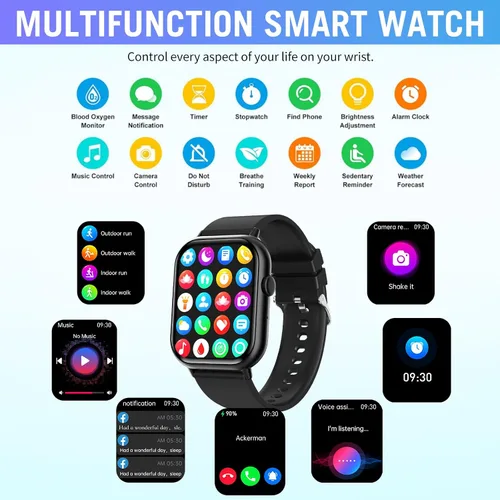 Vista 6 de Relojes inteligentes para hombres y mujeres (respuesta/hacer llamadas), 2.01 pulgadas, pantalla HD, reloj de seguimiento de actividad física