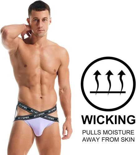 Vista 78 de SKYSPER Jock Strap Athletic Supporter para hombres Sexy Jockstrap Ropa interior masculina