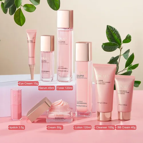 Vista 2 de Set de regalo 8 en 1 para el cuidado de la piel y maquillaje con complejo antioxidante – Limpiador, tóner, loción, suero, crema para ojos, crema BB