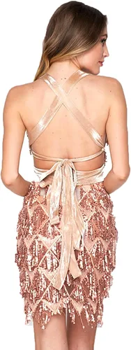 Vista 3 de Christmas Party Dress Prom Dress Sequin Sexy Suspender Sparkly Dress for Women Cocktail Dresses Flapper Dress
