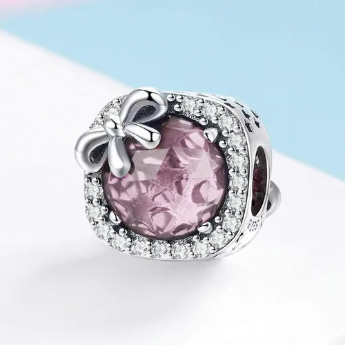 Vista 3 de MUERDOU Abalorio de piedra natal apto para dijes, pulsera, lazo, cumpleaños, cristal para pulsera y collar