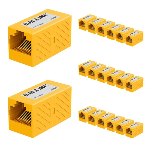 Vista 24 de iwillink Conector Ethernet RJ45, hembra a hembra, paquete de 5, color negro