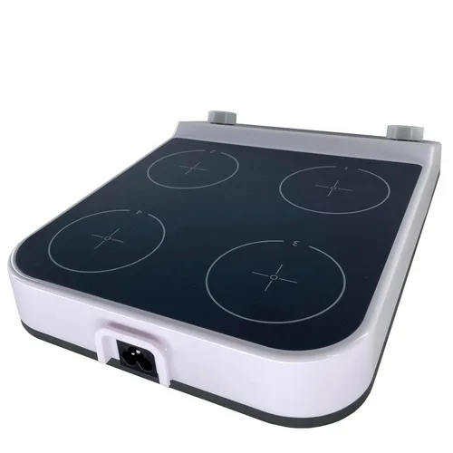 Vista 5 de Mezclador magnético de 4 posiciones, placa de agitación de múltiples posiciones con pantalla LCD, capacidad máxima de 16.9 fl oz para cada estación
