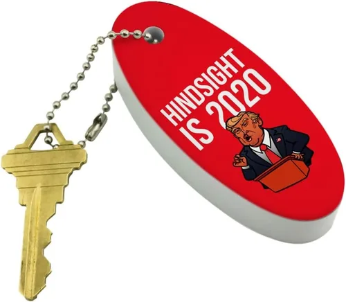 Vista 2 de GRAPHICS & MORE Donald Trump Hindsight is 2020 - Llavero flotante de espuma ovalada para barco de pesca, boya, Multi
