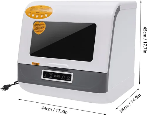Vista 2 de Lavavajillas de encimera, lavavajillas compactos de encimera de 800 W, mini lavavajillas portátil automático con múltiples programas de lavado