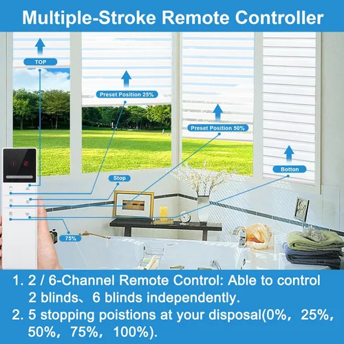 Vista 4 de tipiace Persianas inteligentes de cebra motorizadas con cable duro con Alexa Google Home, tela filtrante de luz de doble capa, persianas Negro