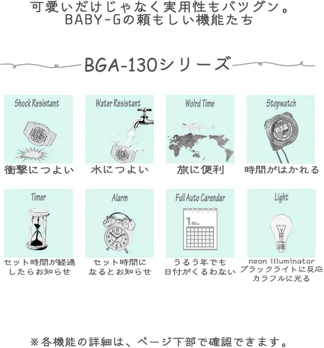 Vista 5 de Casio Baby-G Dial Serie Reloj de la mujer de neón BGA-1317b3jf Japón Importación